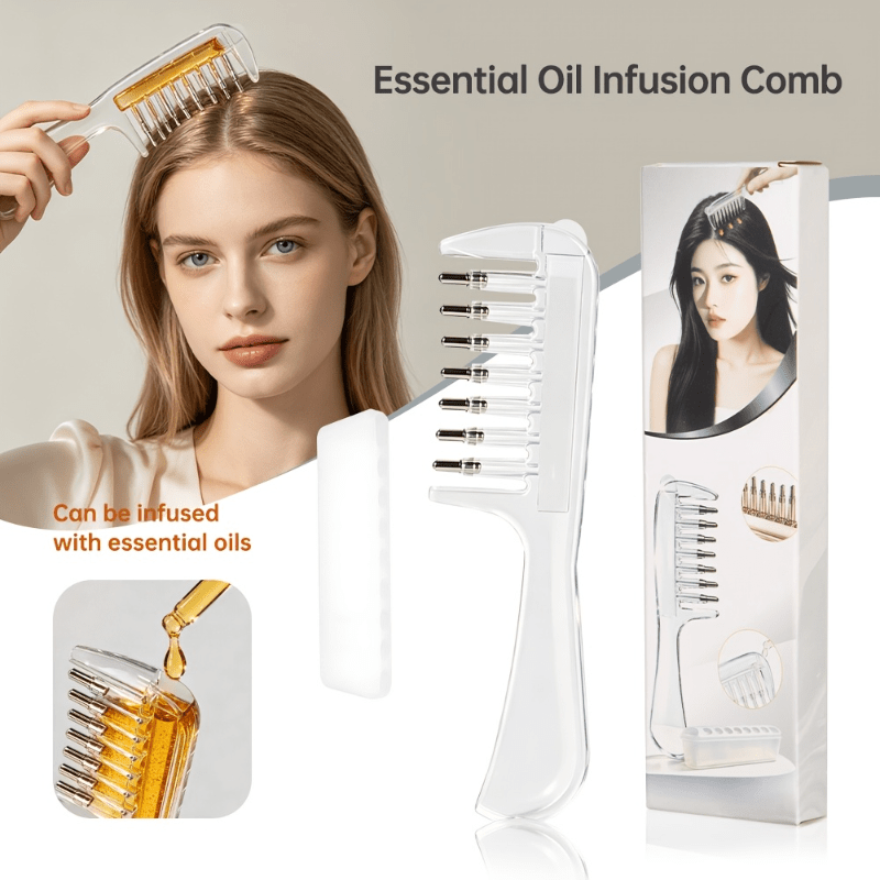 Hair Care Tonic - Transparent Essential Oil Infusion Hair Comb