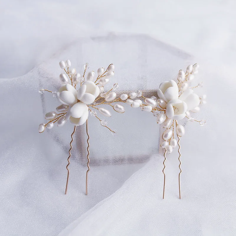 Natural pearl ceramic flowers  - Hair Care Zinc recension och pris