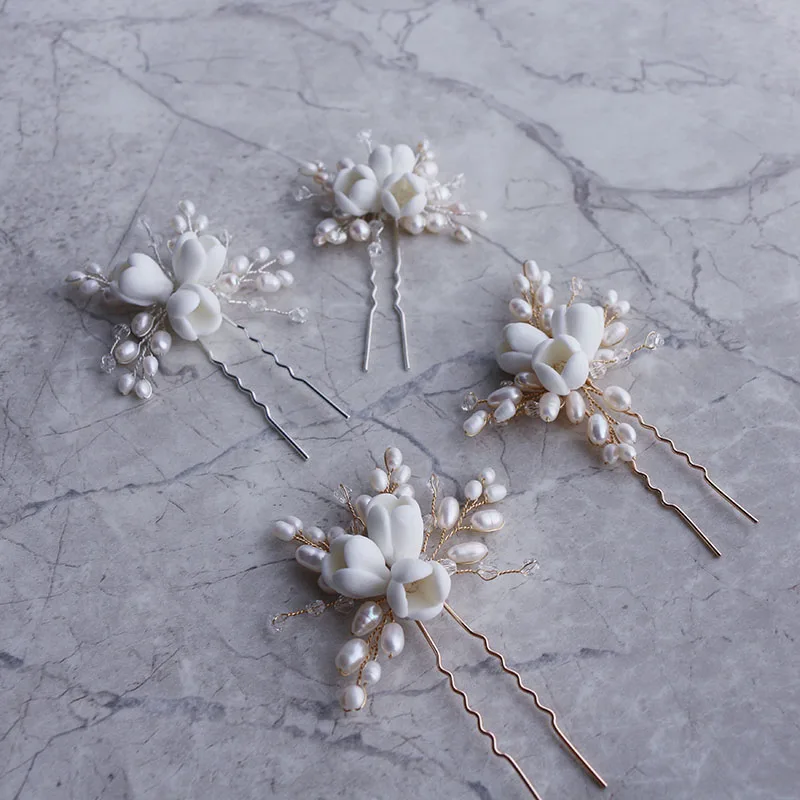 Natural pearl ceramic flowers  - Hair Care Zinc recension och pris