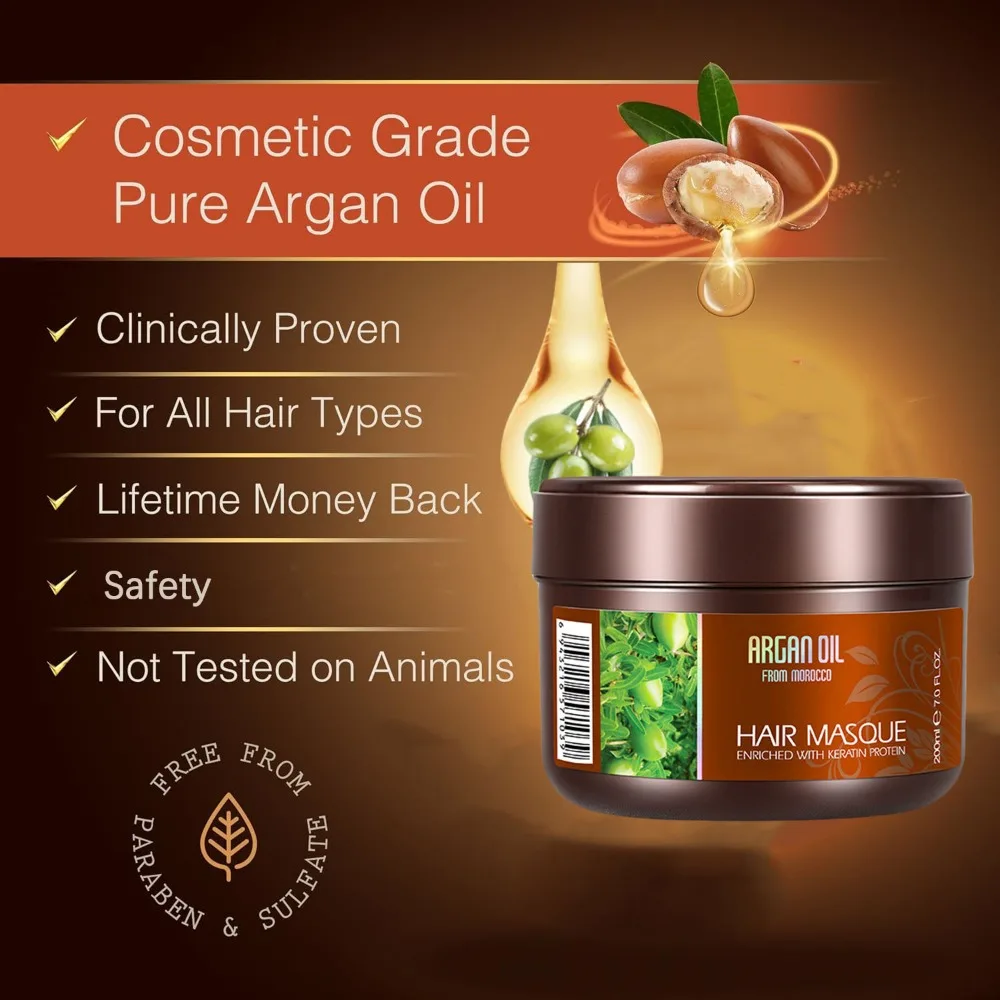 Keratin Argan Oil Hair Mask De - Deep Conditioner Mask recension och pris