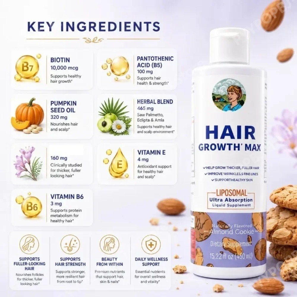 Liposomal Hair Growth Liquid,  - Hair Care Vitamin E recension och pris